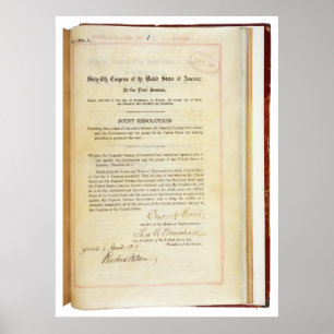 Pôster Declaração de guerra contra a Alemanha de 5 de abr