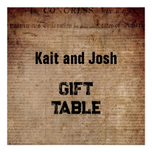 Pôster Declaração de Independência 📜 1776 Mesa-presente