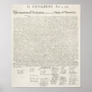 Poster Declaração de Independência da América