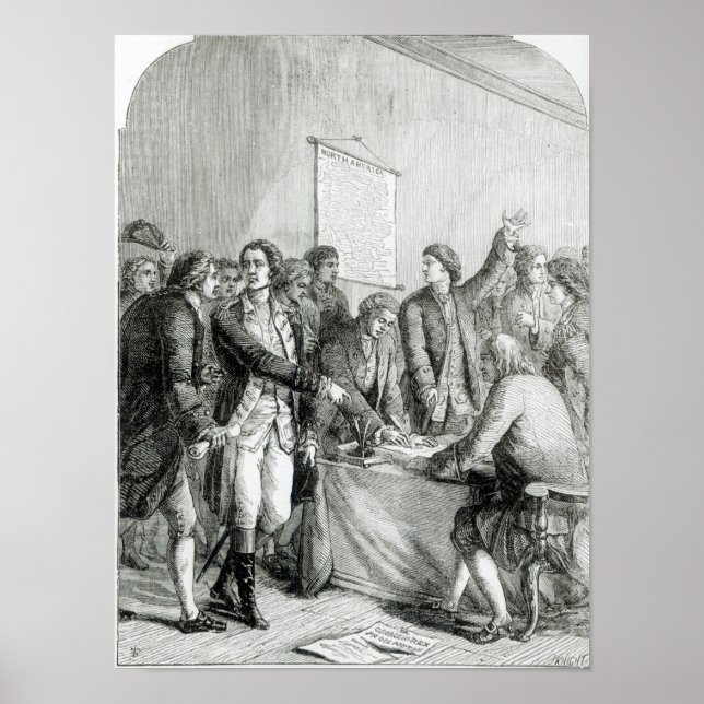 Pôster Declaração de Independência dos Estados Unidos (Frente)