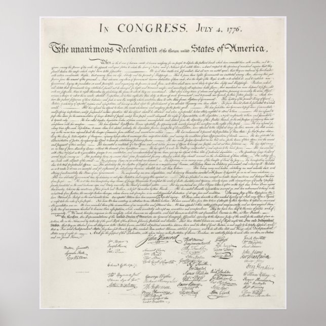 Pôster Declaração de independência dos Estados Unidos 177 (Frente)