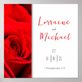 Poster Declaração de Rosa vermelha da Praça do Amor