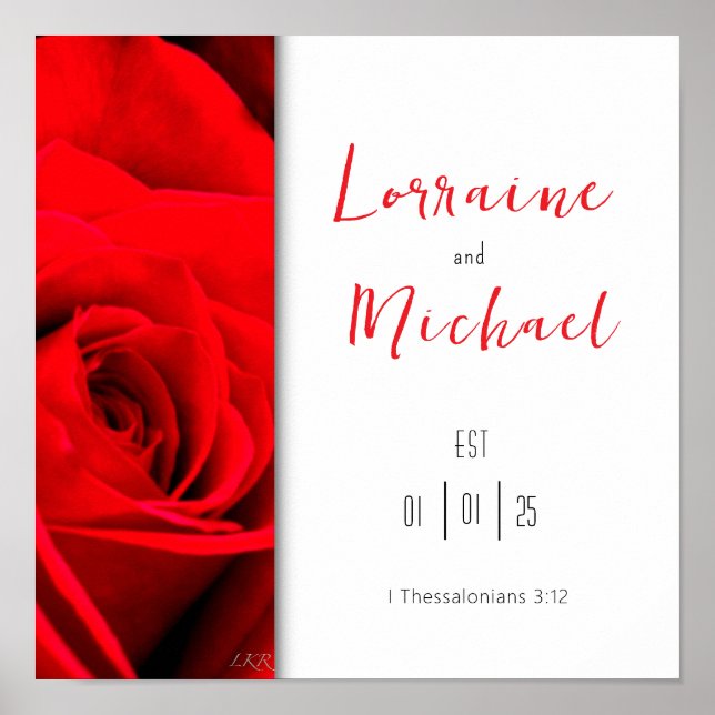 Poster Declaração de Rosa vermelha da Praça do Amor (Frente)