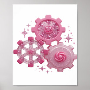 Poster Declaração GEARS AND STARS Design Prata