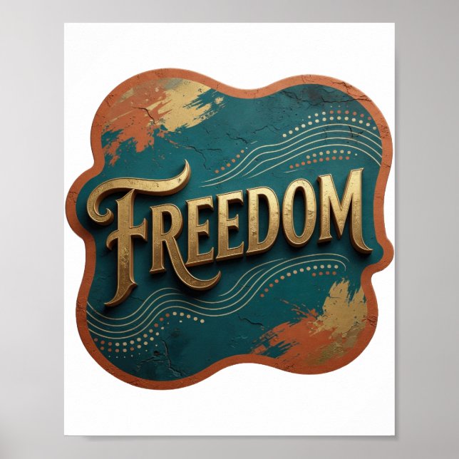 Poster Declaração Gold LIBERDADE Design (Frente)