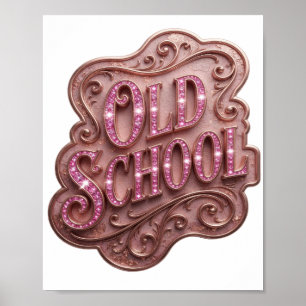 Poster Declaração Rosa Design OLD SCHOOL Negrito