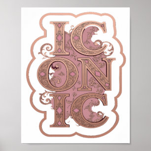 Poster Declaração Rosa ICONIC Design Personalizado