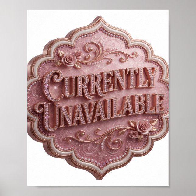 Poster Declaração Rosa INDISPONÍVEL NO MOMENTO (Frente)