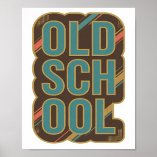 Poster Declaração Teal OLD SCHOOL Design Personalizado