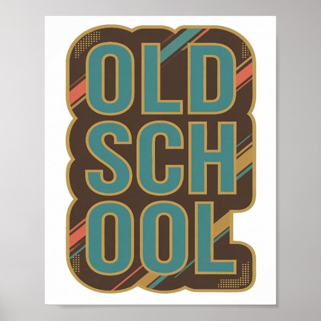 Poster Declaração Teal OLD SCHOOL Design Personalizado (Frente)