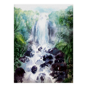 Pôster declive da paisagem aquática parede aquática
