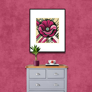 Poster Deco Bloom: A Poppy Roxa