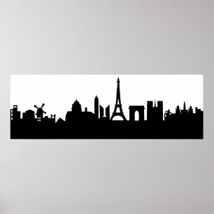 Poster deco da skyline de Paris