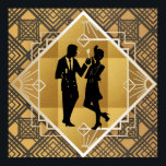 Poster Deco de Arte de 1920. Flapper.<br><div class="desc">Um na moda de 1920 Art Deco poster. Possui uma mulher no estilo mais elegante,  e um cavalheiro elegante.</div>