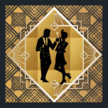 Poster Deco de Arte de 1920. Flapper.<br><div class="desc">Um na moda de 1920 Art Deco poster. Possui uma mulher no estilo mais elegante,  e um cavalheiro elegante.</div>