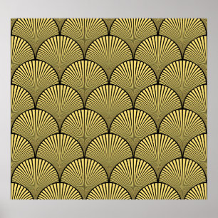 Poster Deco de Arte Japonês: Black Dourado Design