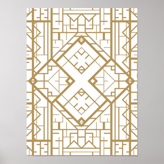 Pôster Deco de arte,nouveau,ouro,branco,elegante,chic,pad (Frente)