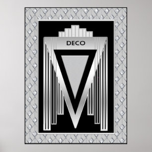 Poster Deco de Prata e Arte Negra