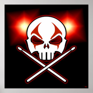 Poster Deco do baterista do metal pesado do poster