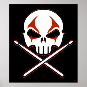 Poster Deco do baterista do metal pesado do poster
