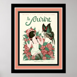 Poster Deco francês de 1920 "Le Sourire"
