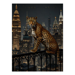 Pôster Deco Leopard: Art Deco Elegance