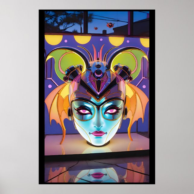 Poster Deco Morcego Senhora Lanterna (Frente)
