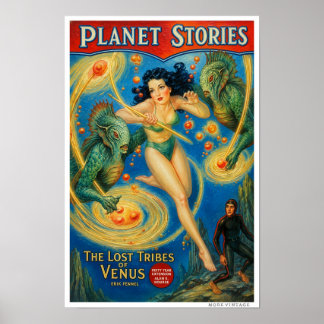 POSTER DECOR: CAPA DE REVISTA DE FICÇÃO CIENTÍFICA VINTAG