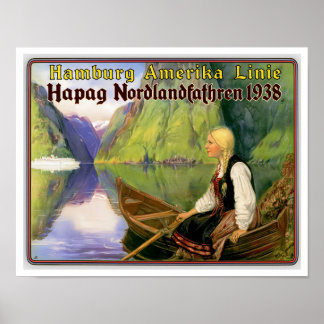 POSTER DECOR: COR TRAVEL VINTAGE NORUEGA