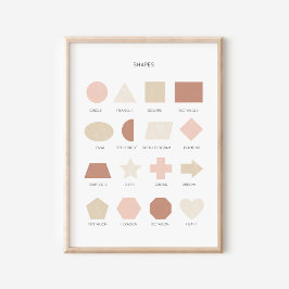 Poster Decor da Sala de Aula, Forma Aquarela Rosa