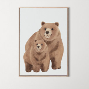 Poster Decor da Sala do Urso da Família Woodcolor Woodlan
