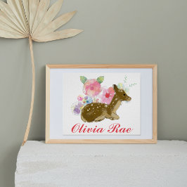 Poster Decor de Enfermeiro Floral Personalizado em Woodla