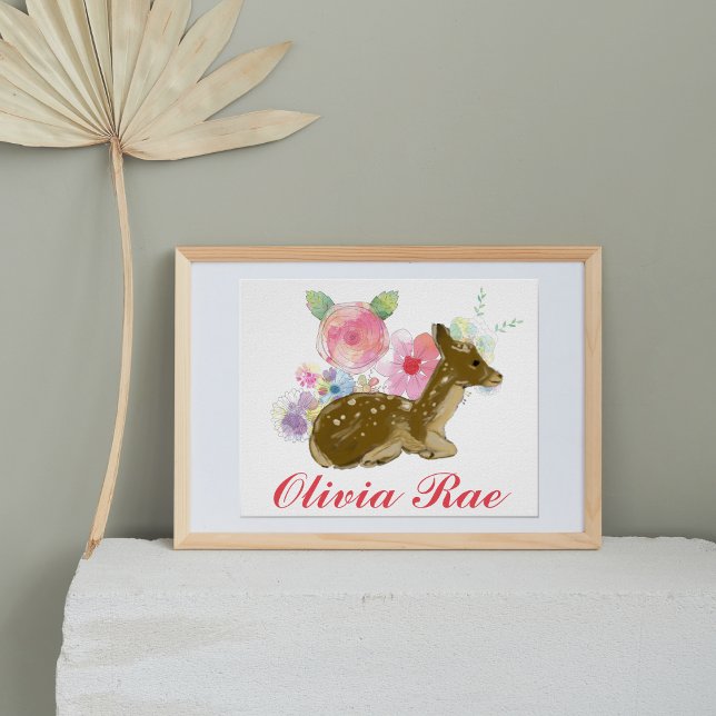 Poster Decor de Enfermeiro Floral Personalizado em Woodla (Criador carregado)