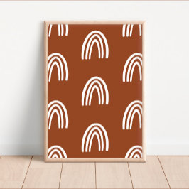 Poster Decor de Enfermeiro White/Terracotta Boho Rainbows