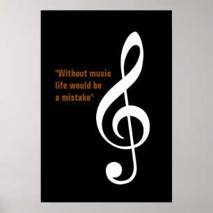 Poster decor de gclef de nota musical
