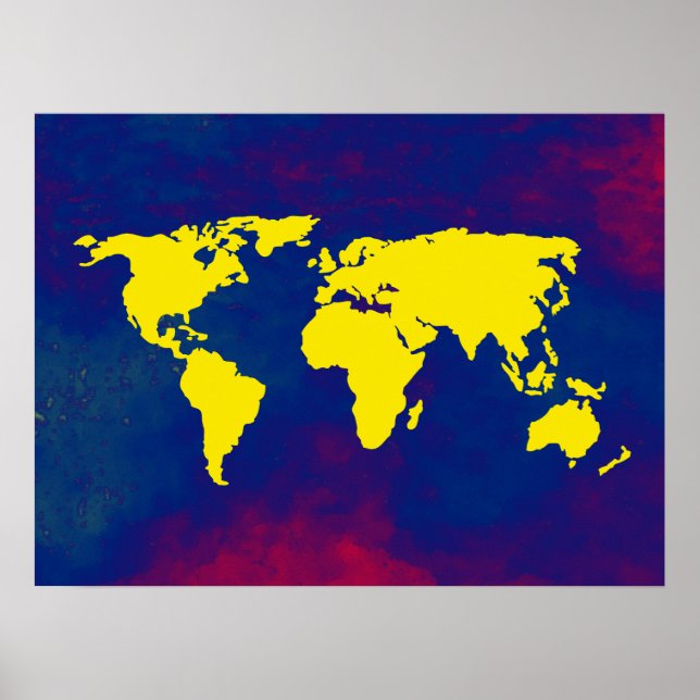 Poster decor de mapa geográfico mundial (Frente)