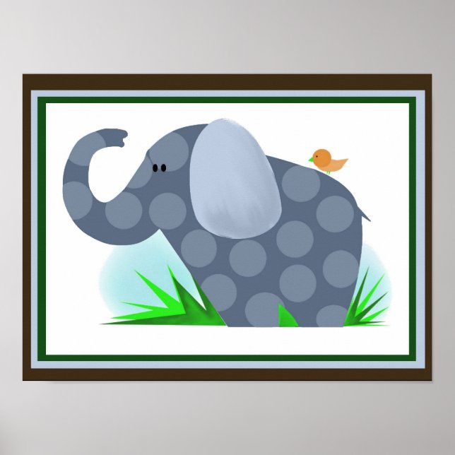 Poster Decor de muro de elefante safari (Frente)