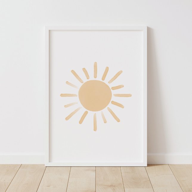 Poster Decor de Nursoros de Bebê Sun Amarelo (Criador carregado)