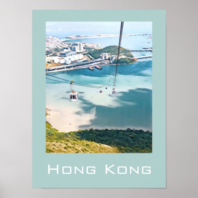 Poster Decor de viagem de carro a cabo de Hong Kong (Frente)