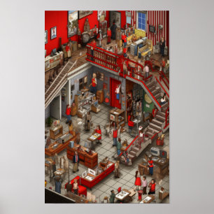 Poster Decor do Office inspirado em jogos: Onde está o W?