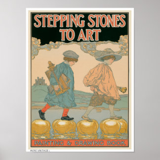 POSTER DECOR: ILUSTRAÇÃO DE LIVRO DE ARTE VINTAGE