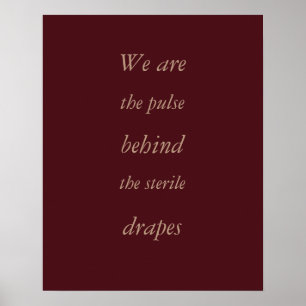 Poster Decoração Burgundy Elegante Itálico Perfusionista