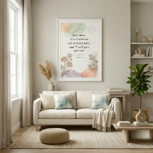 Poster Decoração Cristã em Aquarela Neutra
