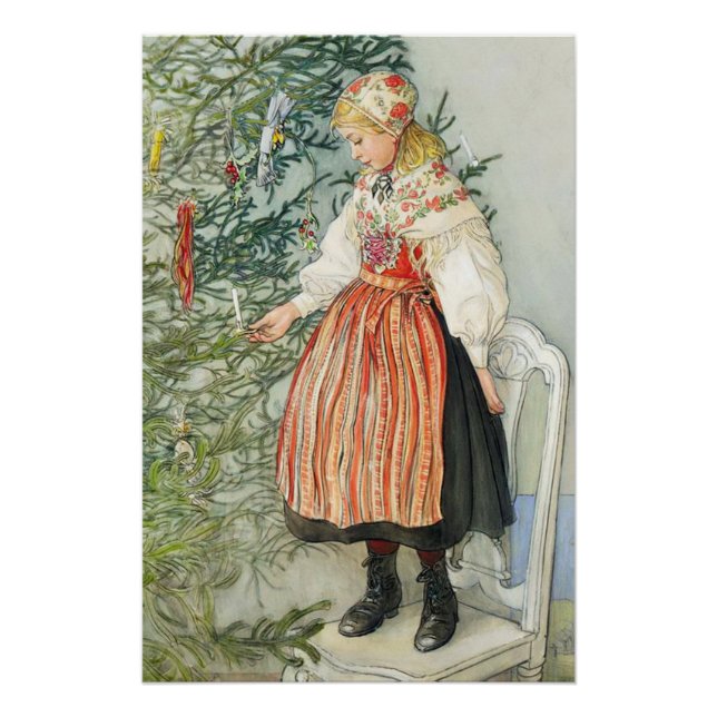 Pôster Decoração da Árvore de Natal - Carl Larsson (Frente)