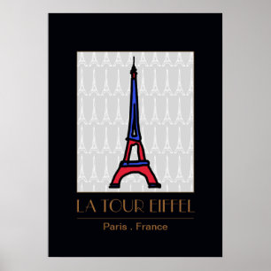 Pôster Decoração da excursão Eiffel/Paris do La