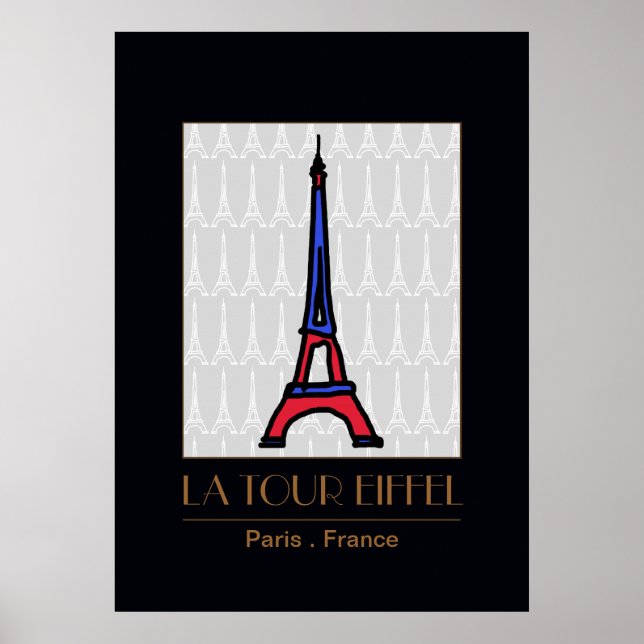 Pôster Decoração da excursão Eiffel/Paris do La (Frente)