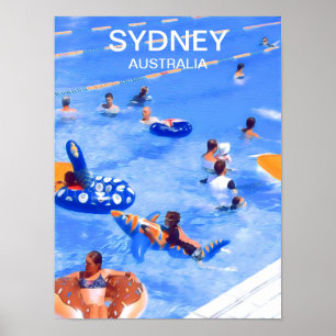 Poster Decoração da piscina de natação em Sydney Summ