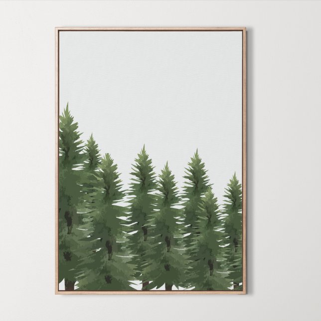 Poster Decoração da Sala de Arte da Madeira Pine Pine Tre (Watercolor Woodland Pine Tree Wall Art Room Decor, wild, forest, tree)