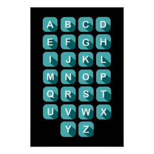 Pôster Decoração da sala de aula de alfabeto alfabético
