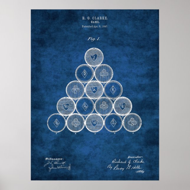 Poster Decoração da Sala de Piscinas Billiard Patch Art n (Frente)